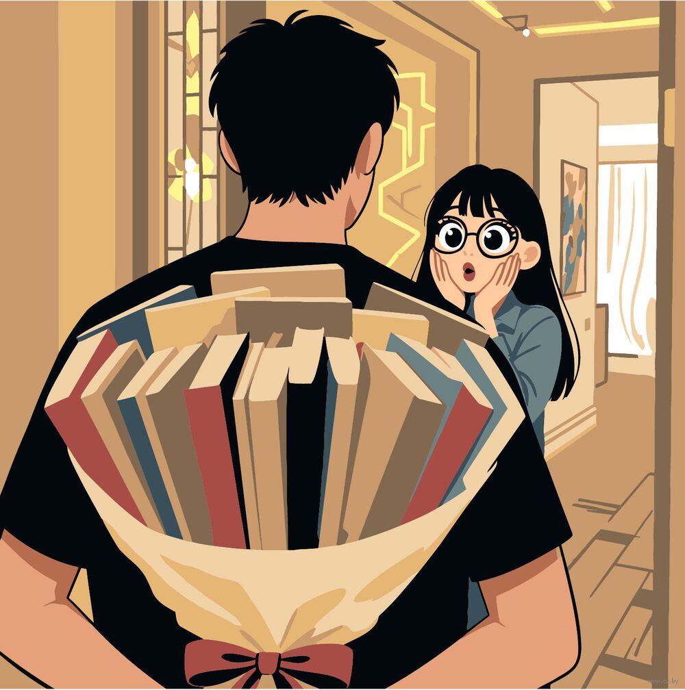 Картина по номерам "Книжный букет" (200х200 мм)
