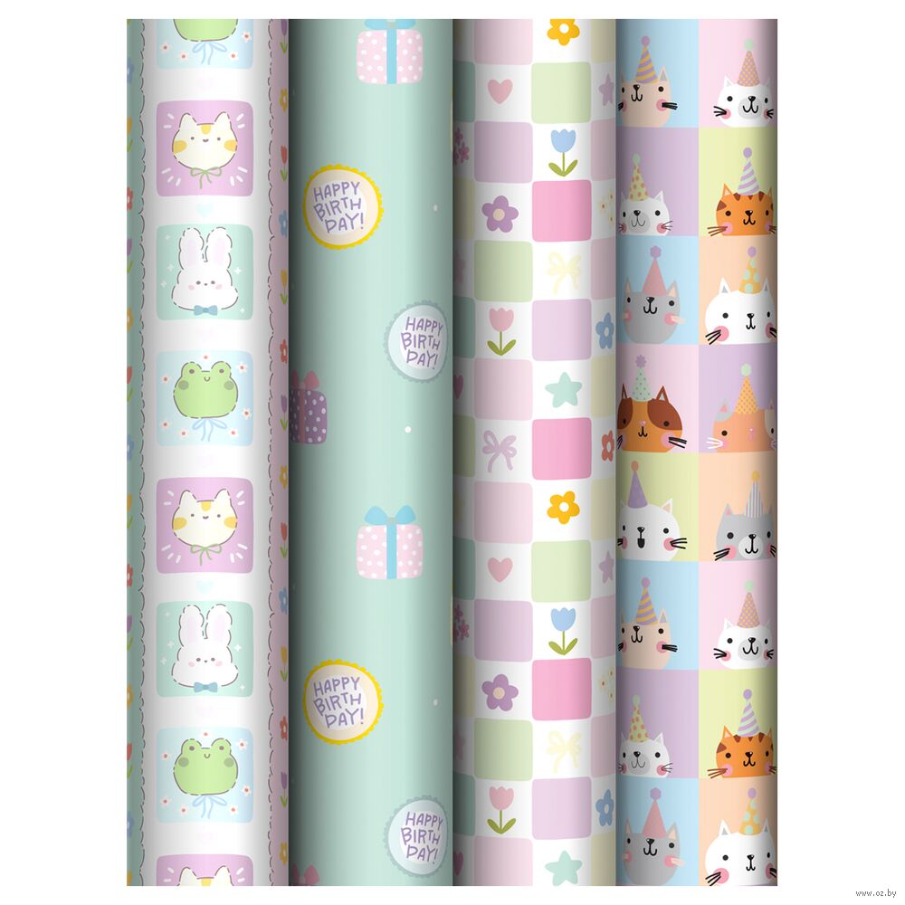 Бумага упаковочная "Cute party" (70х100 см)