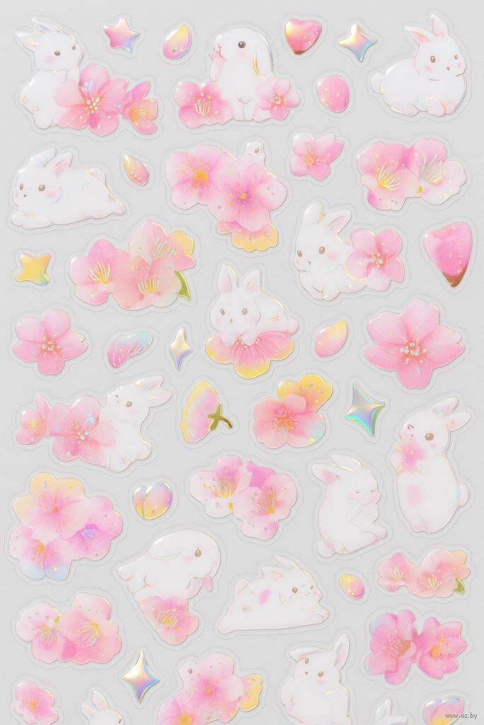 Набор наклеек "Flower bunny"