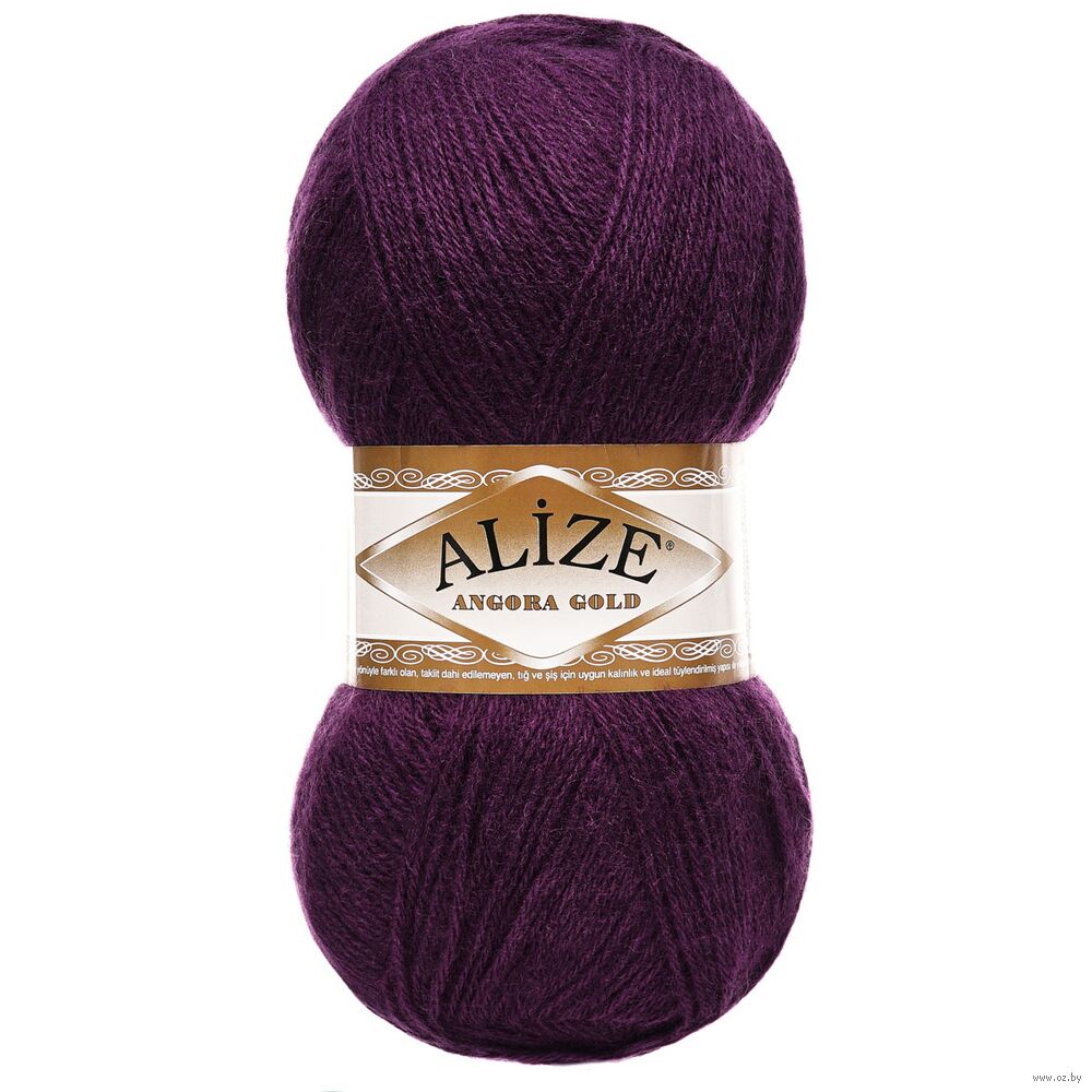 Пряжа "Angora Gold №111" (100 г; 550 м; темно-лиловый)