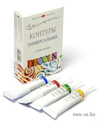 Набор контуров с блестками "Decola" (4 цвета)