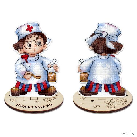 Набор для вышивания на пластиковой канве "Пилюлькин с подставкой" (90х130 мм) — фото, картинка