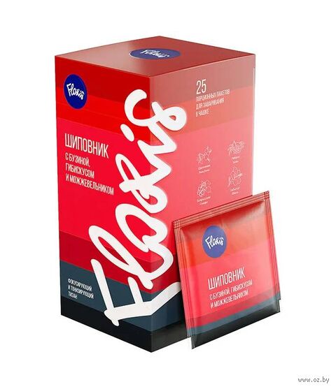 Чайный напиток "Шиповник с бузиной, гибискусом и можжевельником" (25 пакетиков) — фото, картинка