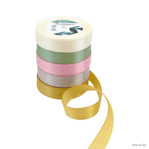 Набор декоративных лент "Весенний микс" (2 см; 23 м; 5 шт.) — фото, картинка