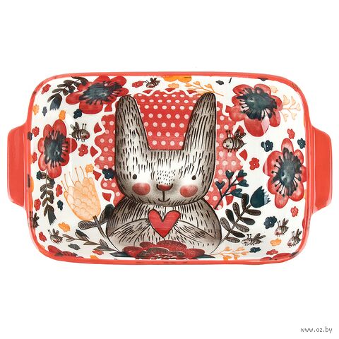 Блюдо для запекания фарфоровое "Kawaii Forest. Bunny" (220х125х50 мм) — фото, картинка