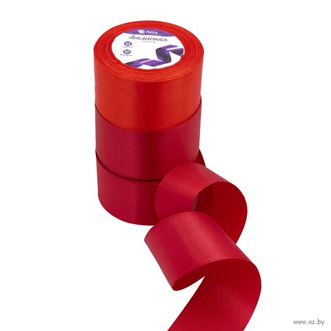 Набор декоративных лент "Красный микс" (5 см; 23 м; 3 шт.) — фото, картинка