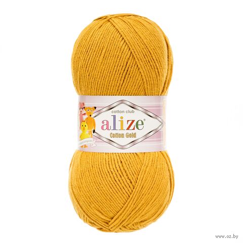Пряжа "Cotton Gold №2" (100 г; 330 м; горчичный) — фото, картинка