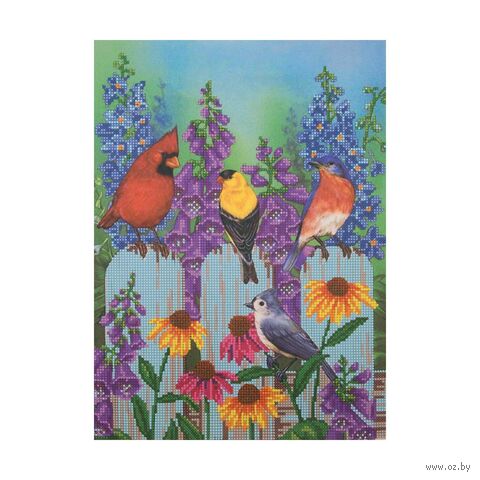 Канва с рисунком для вышивания бисером "Посиделки" (250х330 мм) — фото, картинка