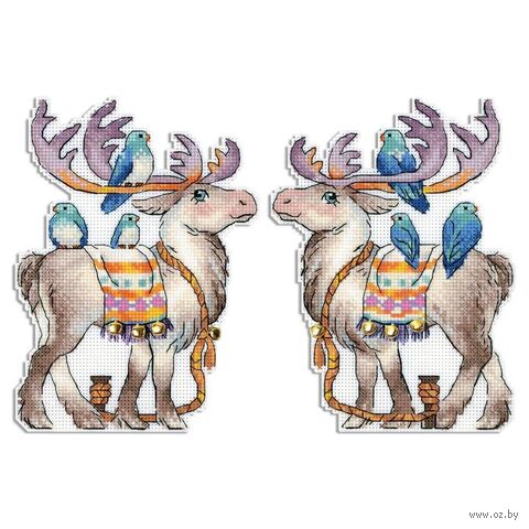 Набор для вышивания на пластиковой канве "Сказочный олень" (130х180 мм) — фото, картинка