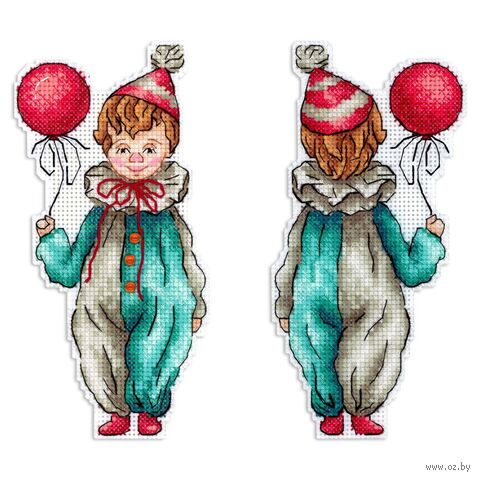 Набор для вышивания на пластиковой канве "Юный клоун" (80х160 мм) — фото, картинка