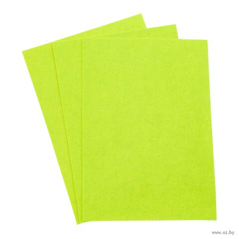 Фетр листовой мягкий "Astra" (20х30 см; лайм; 3 листа) — фото, картинка