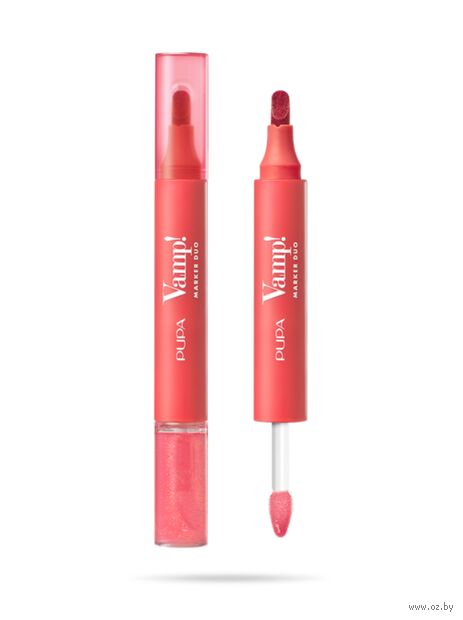 Блеск-маркер для губ "Vamp! Marker Duo" тон: 004, spicy raspberry — фото, картинка