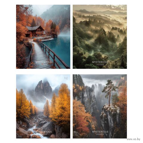 Тетрадь полуобщая в клетку "Mysterious universe" (48 листов) — фото, картинка