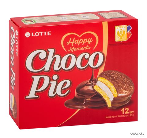 Пирожное "Lotte. Choco-Pie" (12 шт.) — фото, картинка