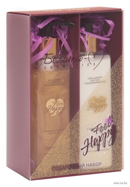 Подарочный набор "Feel Happy" (крем-шиммер, гель для душа) — фото, картинка