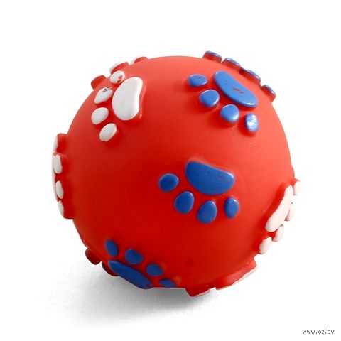 Игрушка для собак с пищалкой "Мяч с лапками" (6 см) — фото, картинка