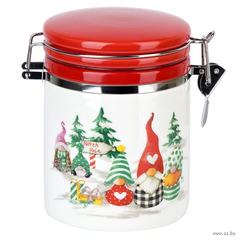 Банка для сыпучих продуктов "Рождественские гномы" (630 мл) — фото, картинка