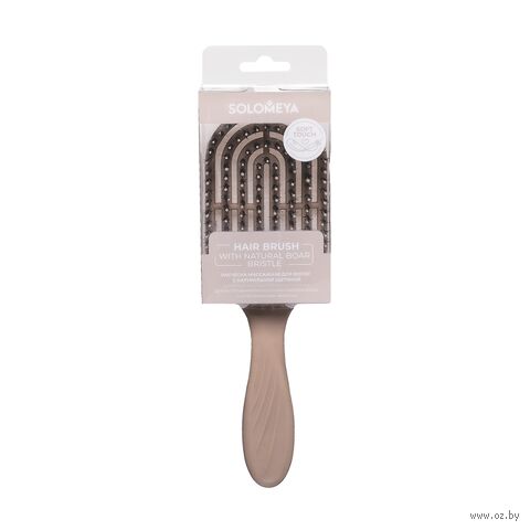 Расческа для волос "With Natural Boar Bristle Beige" (бежевый) — фото, картинка