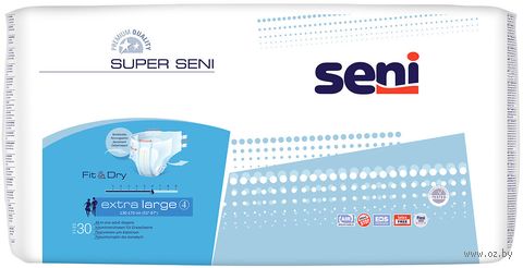 Подгузники для взрослых "Seni Super Extra Large" (30 шт.) — фото, картинка