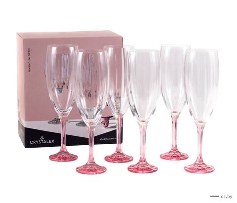 Набор бокалов для шампанского "Magnolia Optic" (6 шт.; 210 мл) — фото, картинка