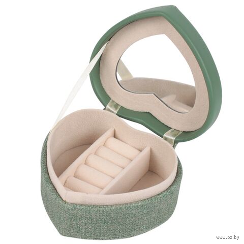 Шкатулка для украшений "В форме сердца с зеркалом" (10,5х9х5 см) — фото, картинка