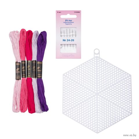 Набор для вышивания на пластиковой канве "Шестиугольник №1" (120х140 мм) — фото, картинка