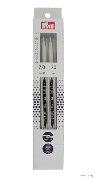 Спицы носочные для вязания "Ergonomics" (пластик; 7 мм; 20 см) — фото, картинка
