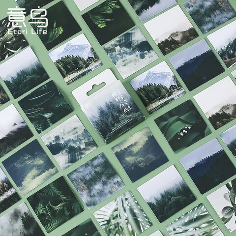 Набор декоративных наклеек "Туманный лес" (46 шт.) — фото, картинка