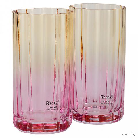 Набор стаканов "Linea Asti" (2 шт.; 460 мл; розовый) — фото, картинка
