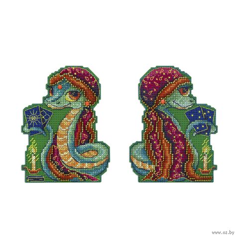 Набор для вышивания на пластиковой канве "Змейка" (120х90 мм) — фото, картинка