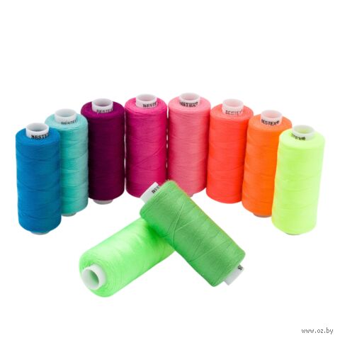 Набор швейных ниток 40/2 "Неоновый микс" (365 м; 10 шт.) — фото, картинка