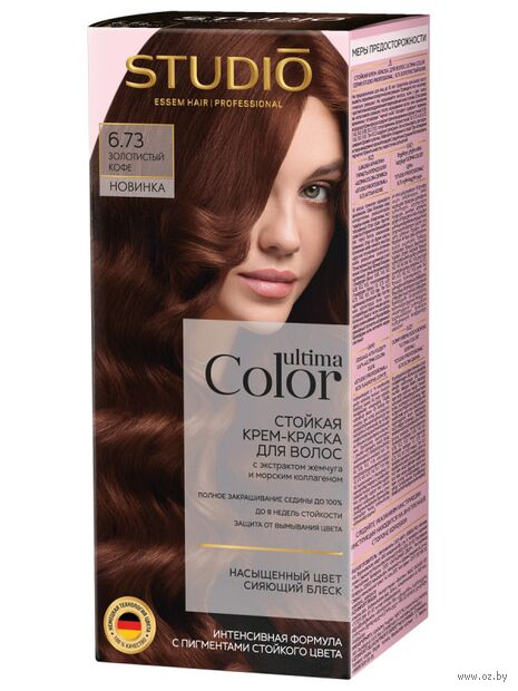 Крем-краска для волос "Ultima Color" тон: 6.73, золотистый кофе — фото, картинка