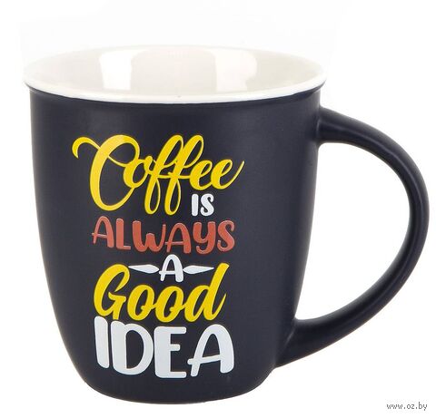 Кружка "Кофе - это всегда хорошая идея" (черный) — фото, картинка