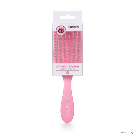 Расческа для волос "Wet Detangler Mini Brush Rectangular Strawberry" — фото, картинка