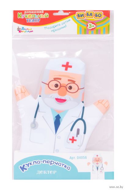 Мягкая игрушка на руку "Доктор" (23 см) — фото, картинка