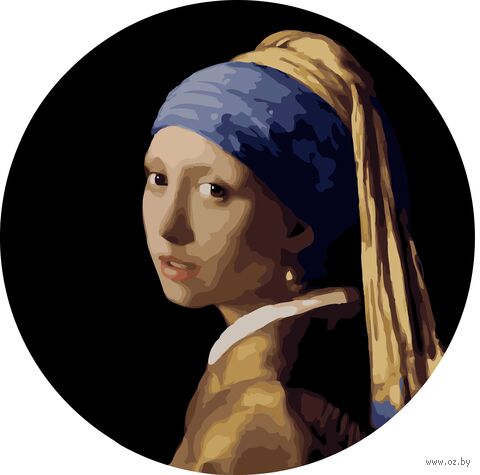 Картина по номерам "Ян Вермеер. Девушка с жемчужной серёжкой" (400х400 мм) — фото, картинка
