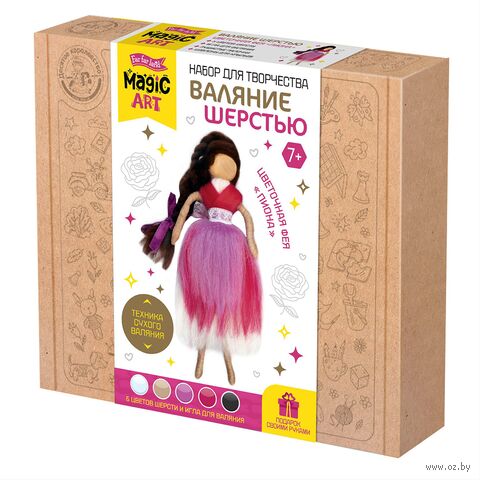 Набор для валяния из шерсти "Цветочная фея Пиона" — фото, картинка