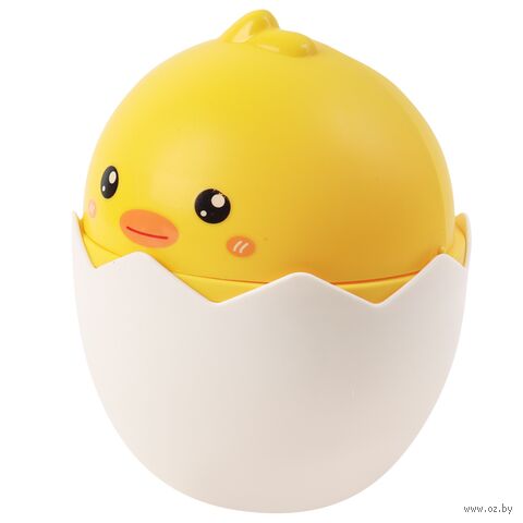 Ёмкость для мусора настольная "Цыплёнок в яйце" (жёлтый) — фото, картинка