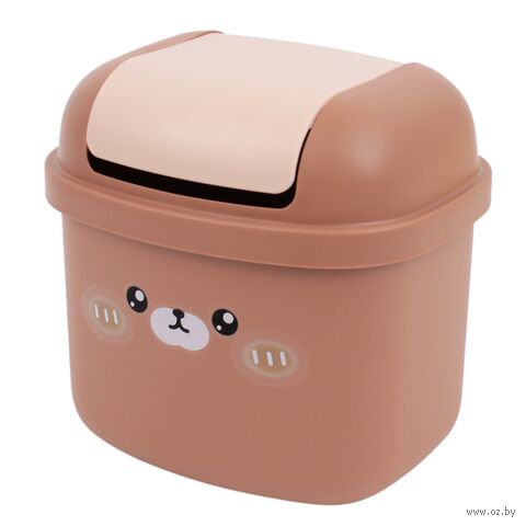 Ёмкость для мусора настольная "Мордочка" (коричневый) — фото, картинка
