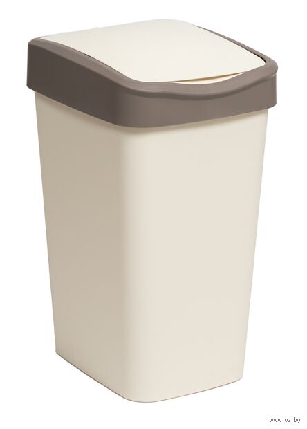 Ведро для мусора "Tandem. С подвижной крышкой" (20 л; слоновая кость) — фото, картинка