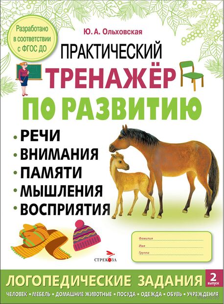 Практический тренажер по развитию речи, внимания. Выпуск 2. Рабочая тетрадь — фото, картинка