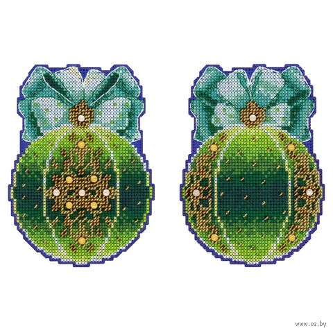 Набор для вышивания на пластиковой канве "Ёлочный шар. Волшебство леса" (90х120 мм) — фото, картинка