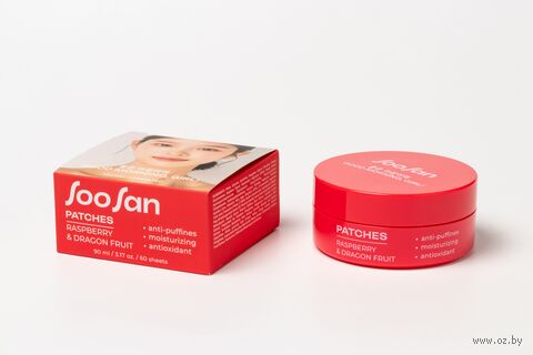 Патчи для кожи вокруг глаз "Patches with Raspberry & Dragon Fruit" (60 шт.) — фото, картинка