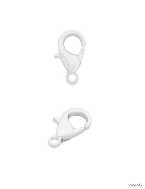 Замок для бижутерии "Карабин" (10 мм; 5 шт.; серебро) — фото, картинка