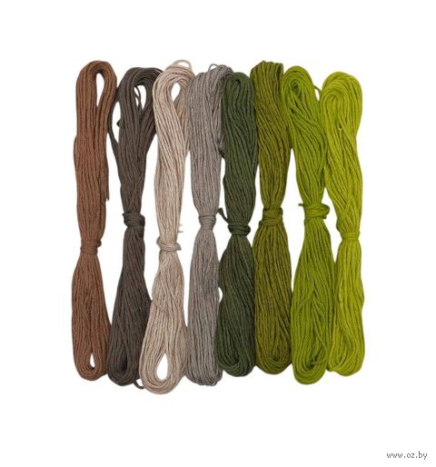 Набор ниток для вышивания "Оттенки зелёного" (8 цветов) — фото, картинка
