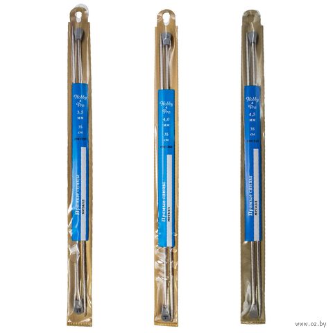 Набор спиц для вязания (металл; 35 см; 6 шт.) — фото, картинка