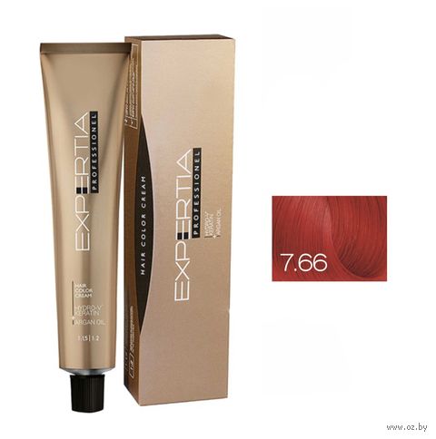 Крем-краска для волос "Expertia" тон: 7.66, русый красный интенсив — фото, картинка