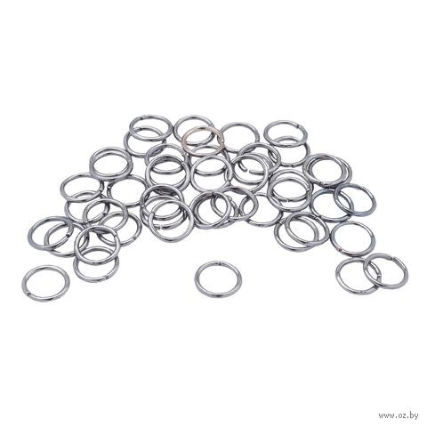 Кольцо соединительное для бижутерии (8 мм; 50 шт.; черный никель) — фото, картинка