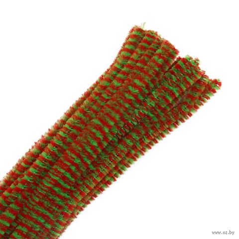 Проволока синельная для творчества "Двухцветная" (300 мм; 30 шт.; красно-зеленый) — фото, картинка