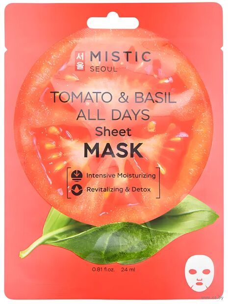 Тканевая маска для лица "С экстрактами томата и базилика" (24 мл) — фото, картинка